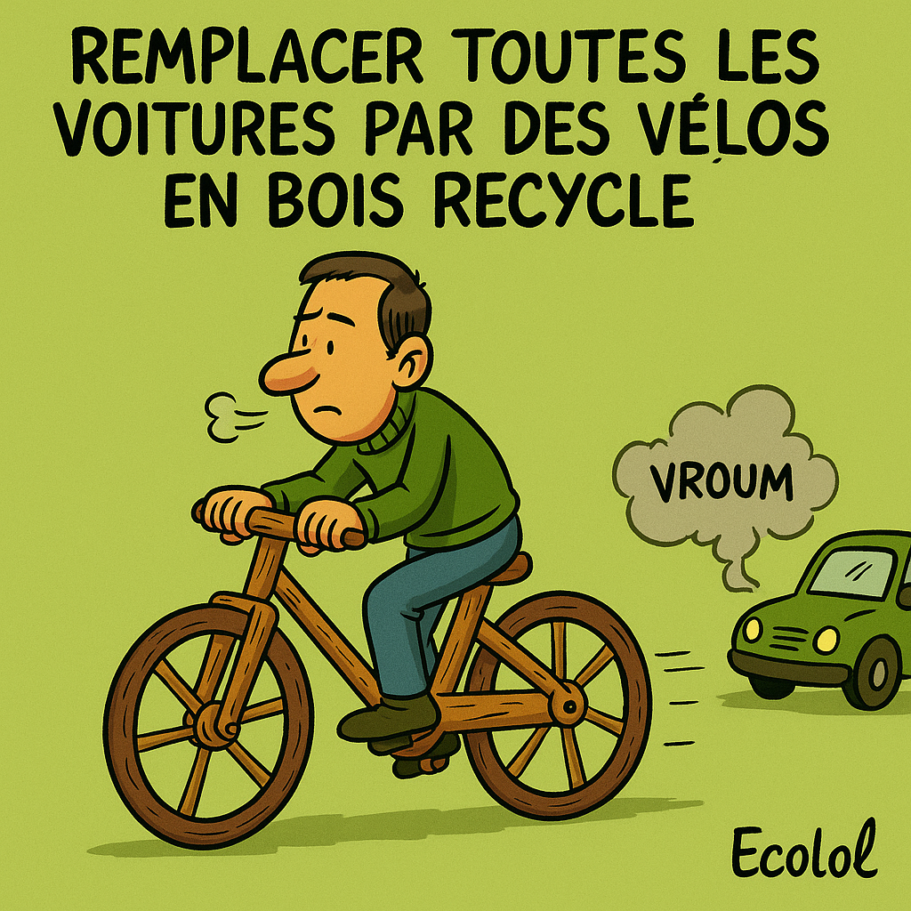 Remplacer toutes les voitures par des vélos en bois recyclé